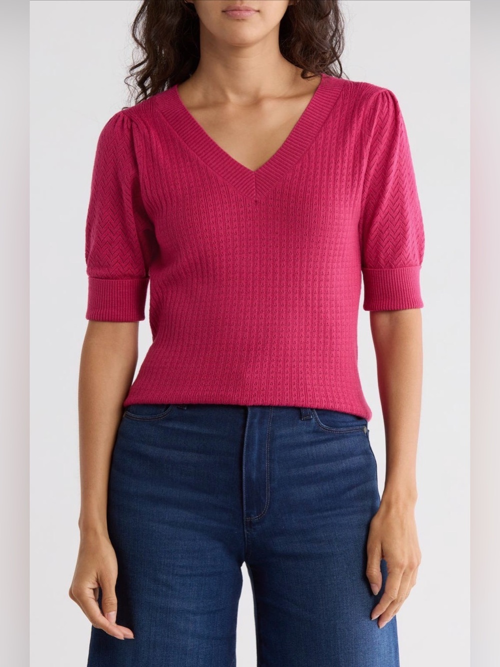 DR2 Daniel Rainn Pointelle Stitch Sweater